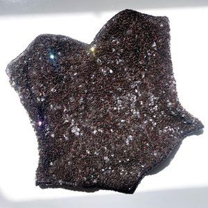 Sparkle Queen Vintage Brown Sequin Strapless Bustier Top sz small